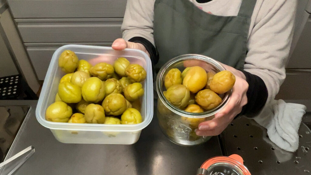 The ume that come out after steeping