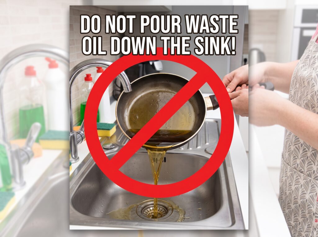 Do not pour waste oil